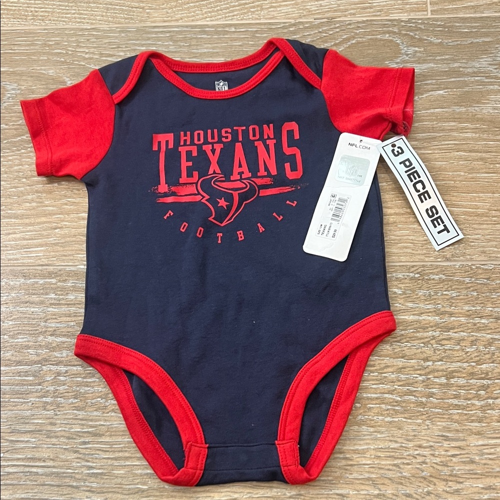 NFL Texans Infant Bodysuit in Navy and Red- NWT- 12M
